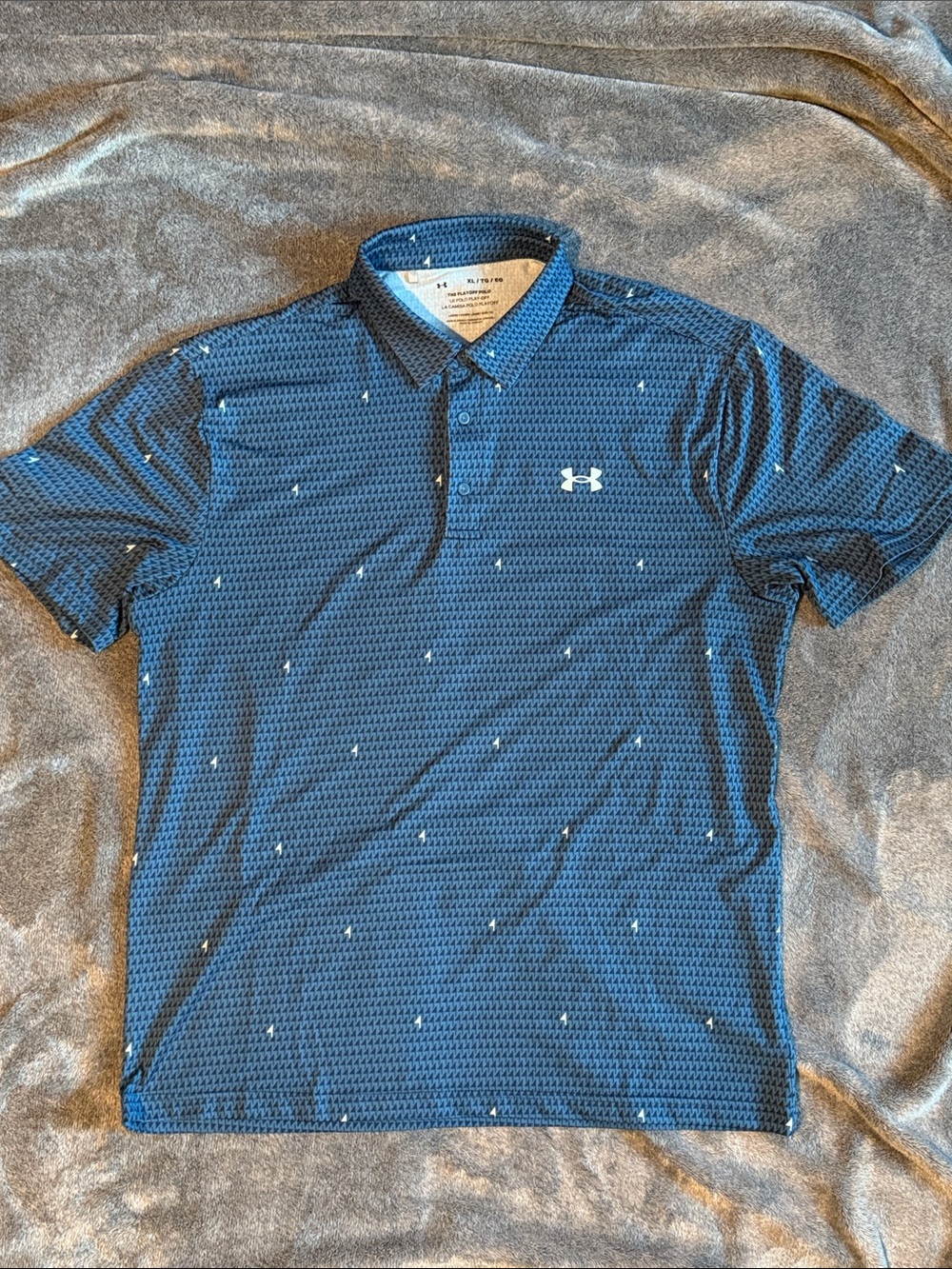 Under Armour Navy Blue Men's Performance Polo with Micro Dot Accent